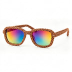 Earth-Woven Iridescent Statement Sunglasses