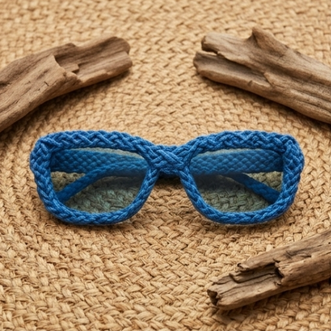 Cobalt Blue Braided Frame Sunglasses