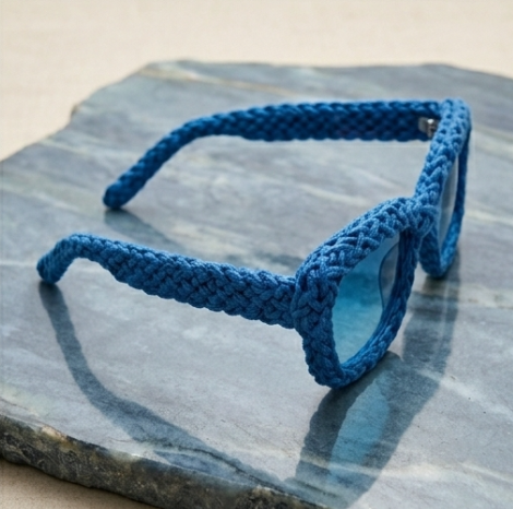 Cobalt Blue Braided Frame Sunglasses