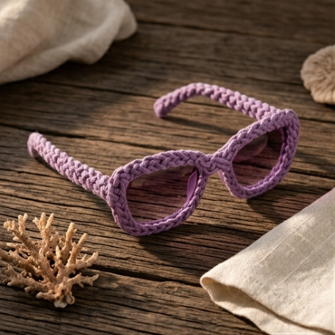 Lavender Woven Statement Sunglasses