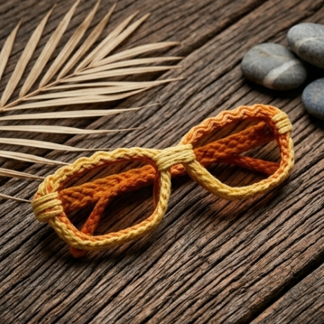 Golden Hour Woven Statement Sunglasses
