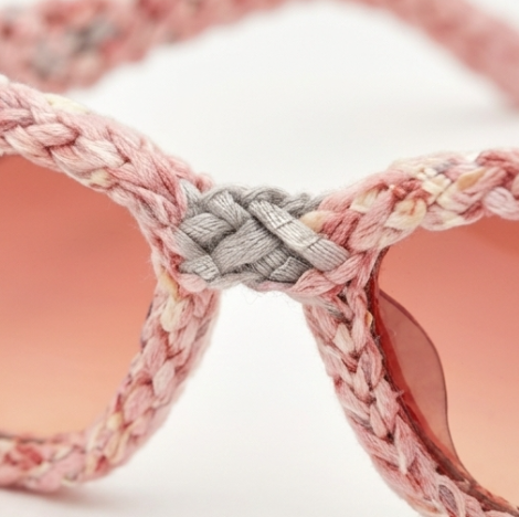 Rose Quartz Woven Statement Sunglasses