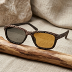Earth-Toned Braided Asymmetric Sunglasses