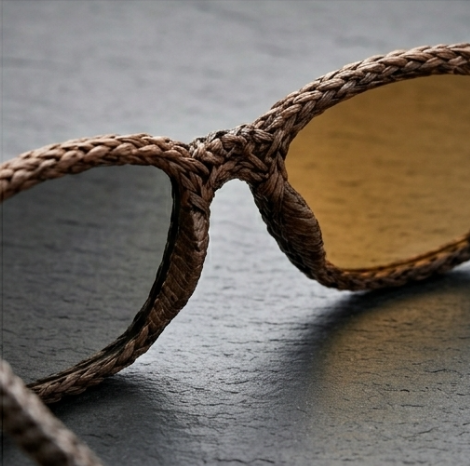 Earth-Toned Braided Asymmetric Sunglasses