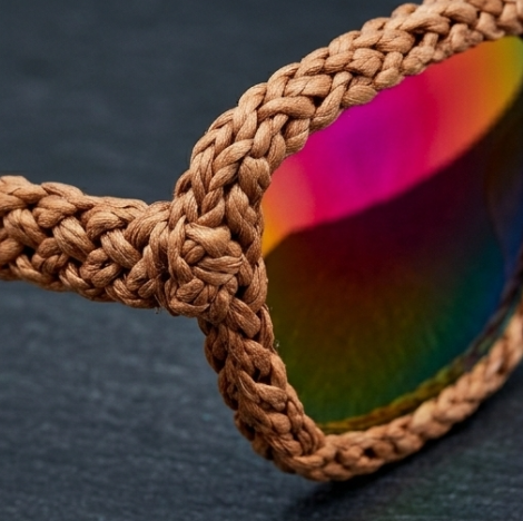 Earth-Woven Iridescent Statement Sunglasses