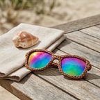 Earth-Woven Iridescent Statement Sunglasses