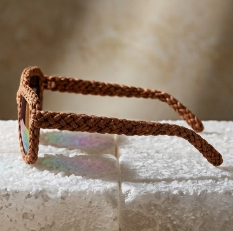 Earth-Woven Iridescent Statement Sunglasses