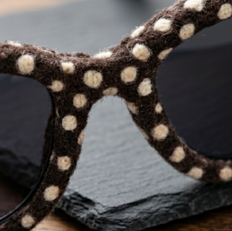 Chocolate Polka Dot Textured Sunglasses