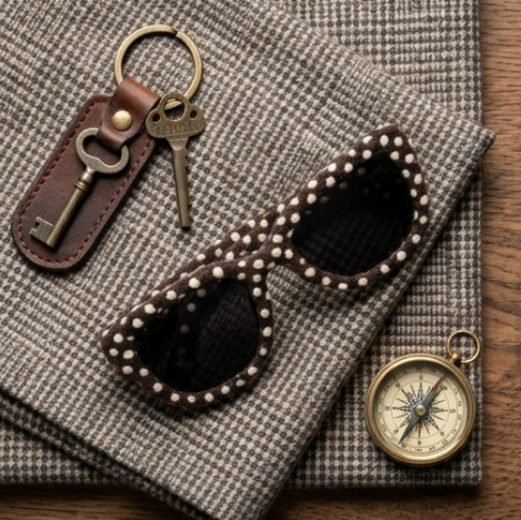 Chocolate Polka Dot Textured Sunglasses