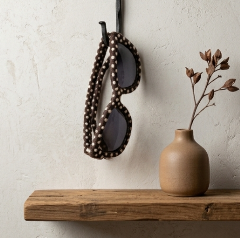 Chocolate Polka Dot Textured Sunglasses