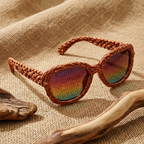 Terracotta Woven Iridescent Sunglasses