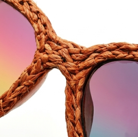 Terracotta Woven Iridescent Sunglasses