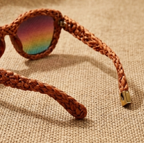 Terracotta Woven Iridescent Sunglasses