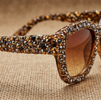 Amber Crystal Mosaic Statement Sunglasses