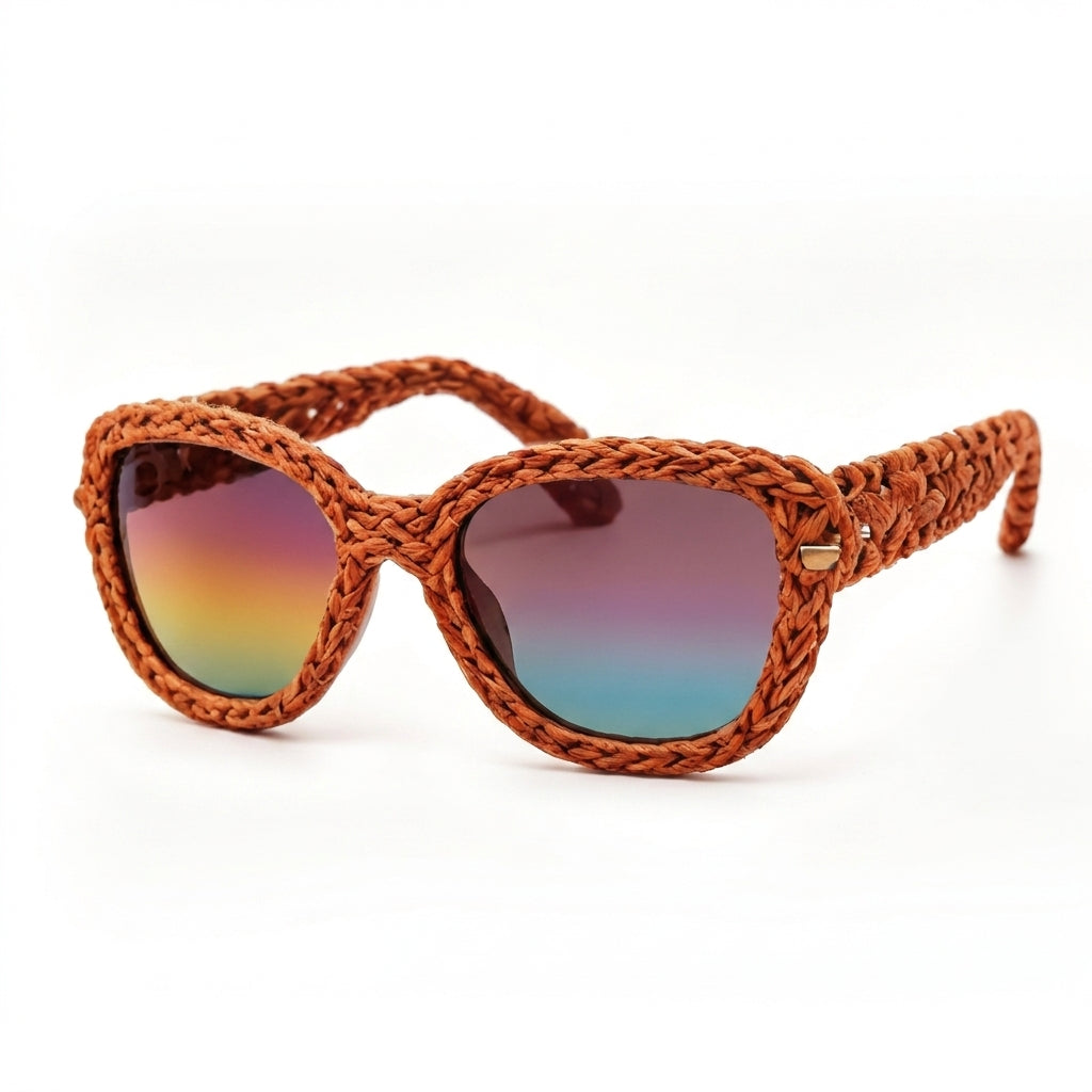 Terracotta Woven Iridescent Sunglasses