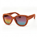 Terracotta Woven Iridescent Sunglasses